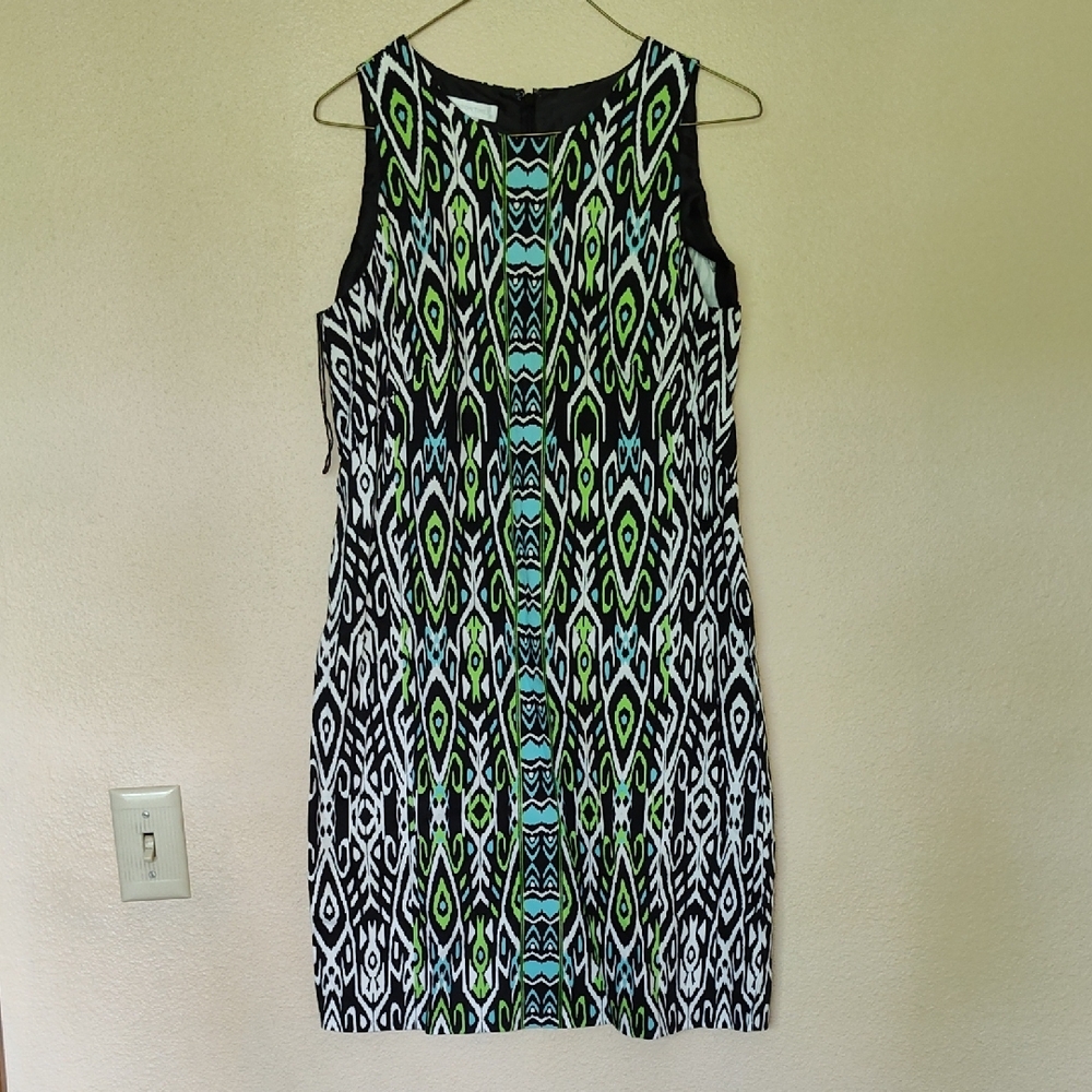 Stylish Green and Blue Patterned Dress